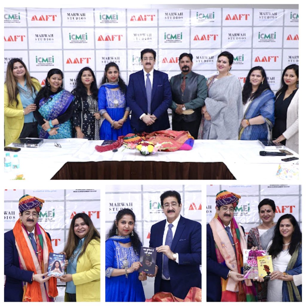 Dr. Sandeep Marwah Interacts with Awardees of Dr. Sarojini Naidu International Award for Working Women at Marwah Studios