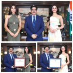Miss Universe India Manika Vishwakarma and Miss Universe Delhi Smiti Chabbra Visit Marwah Studios
