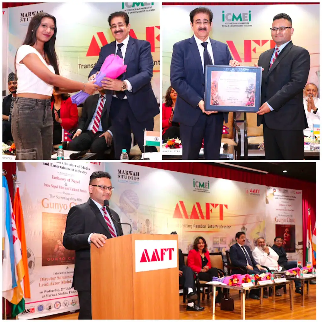 Dr. Surendra Thapa Honours Dr. Sandeep Marwah; Appointed Patron of Indo Nepal Film and Cultural Forum